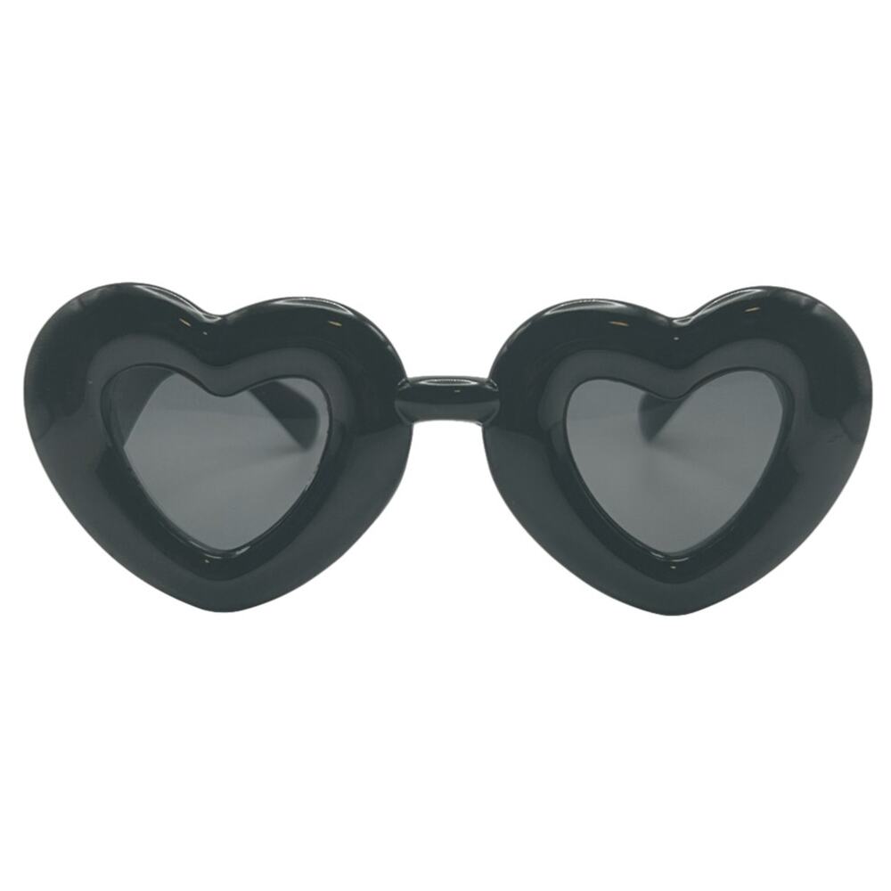 6190B | Black Thick Frame Novelty Heart Sunglasses